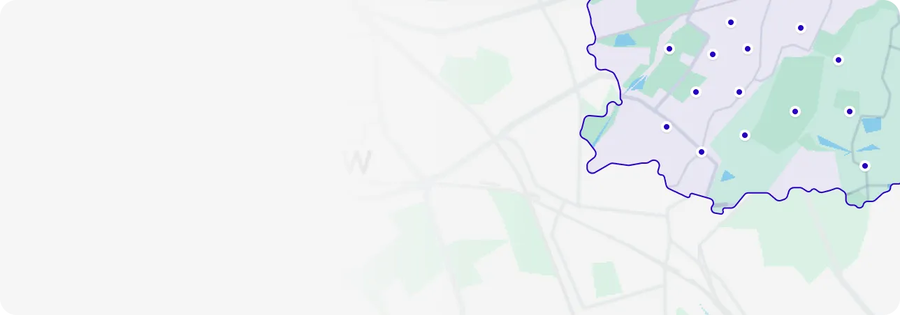 Map of PORT hubs in inner London coverage area